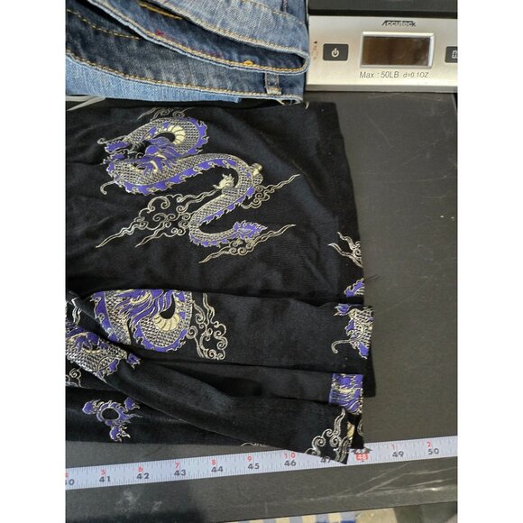 Mystical Dragon Print Maxi Dress in Black with Lavender Motifs - Picture 8 of 9